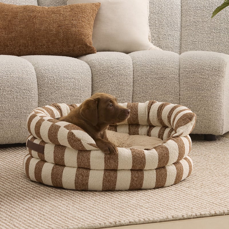 Ziggy Cali Terracotta Stripe Pet Bed