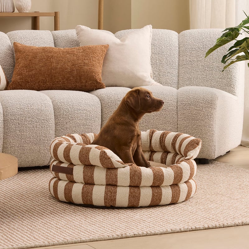 Ziggy Cali Terracotta Stripe Pet Bed