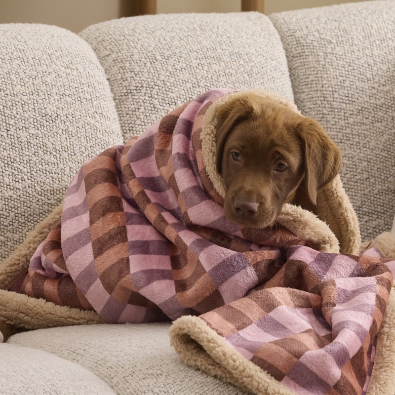 Maisy Pink Tile Pet Blanket
