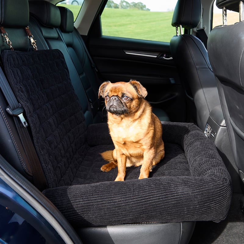 Maisy Black Corduroy Fold-Out Pet Bed