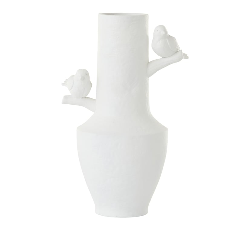 Bird Life Off White Vase