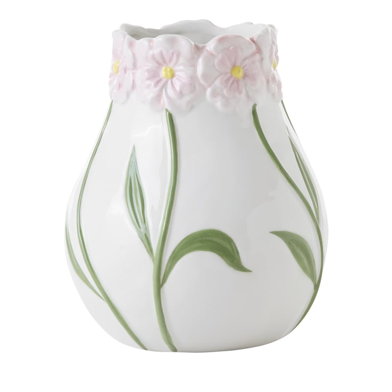 Garden Pink & Green Short Round Vase