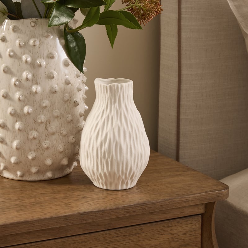Drift White Short Vase