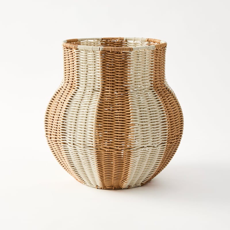 Nalu Natural & White Large Woven Pot