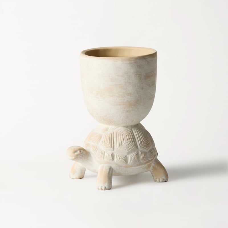 Tortoise Off White Large Pot