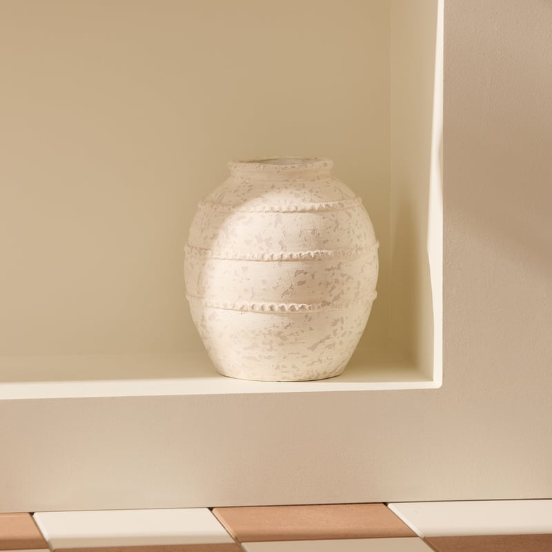 White Round Island Pot