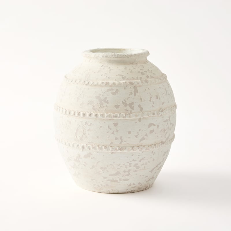 White Round Island Pot