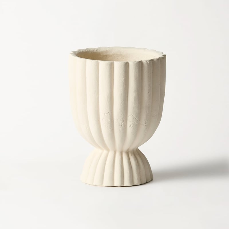 Orb White Pedestal Pot