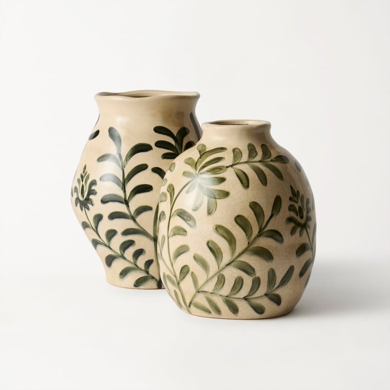 Catania Green & White Vase