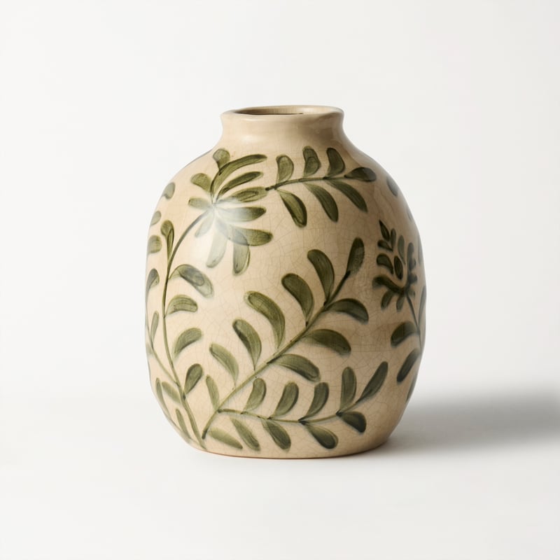 Catania Green & White Vase
