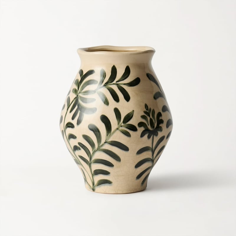 Catania Green & White Vase