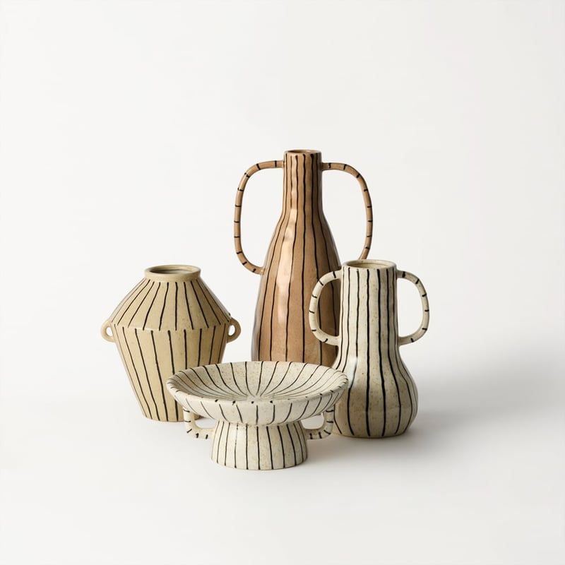 Paloma White & Black Vase Urn