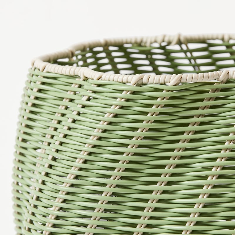 Twist Woven Green & White Pot 