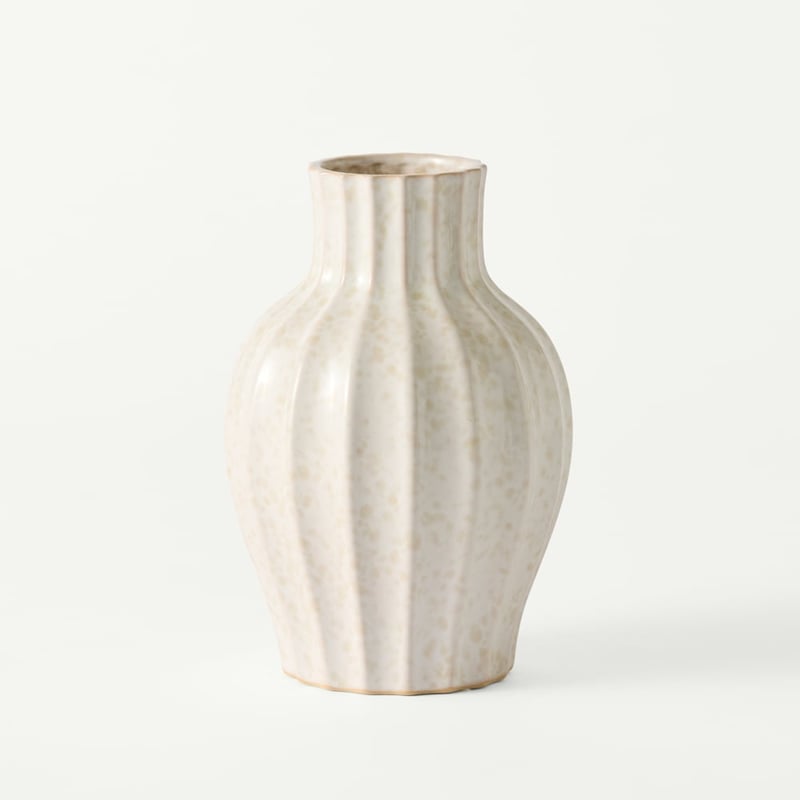 Jaipur Reactive White Vase