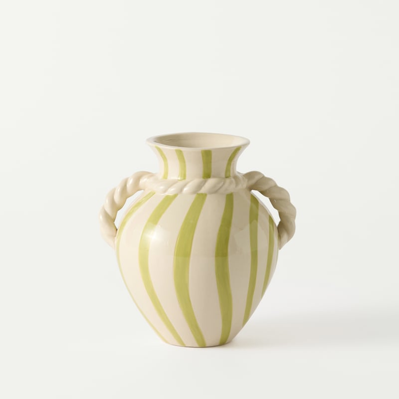 Sienna White & Green Round Vase