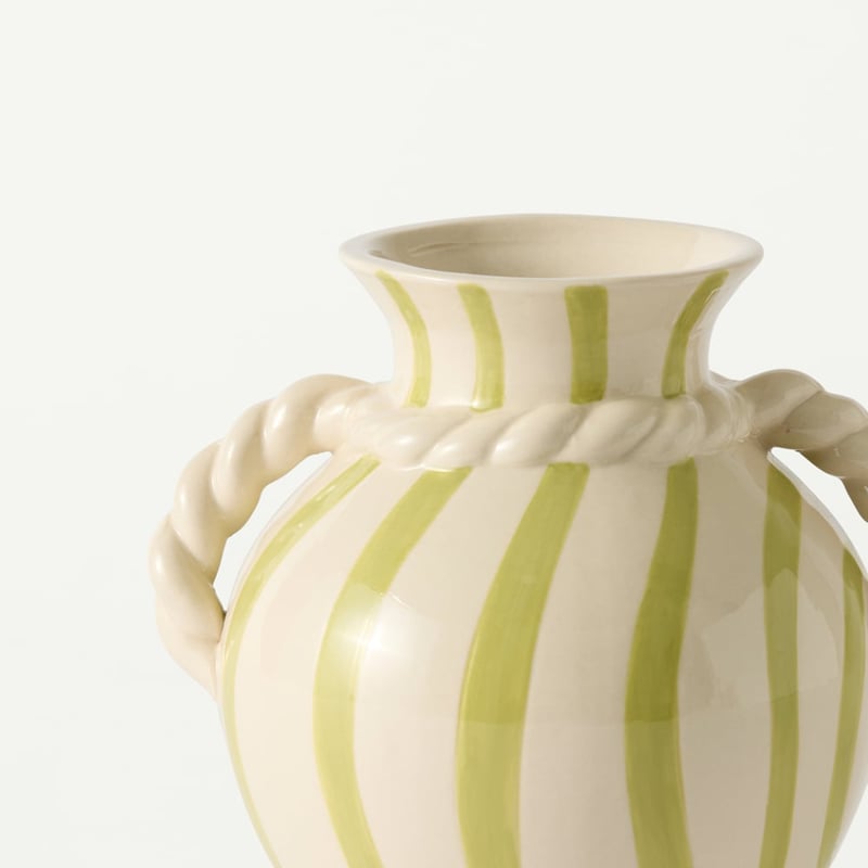 Sienna White & Green Round Vase