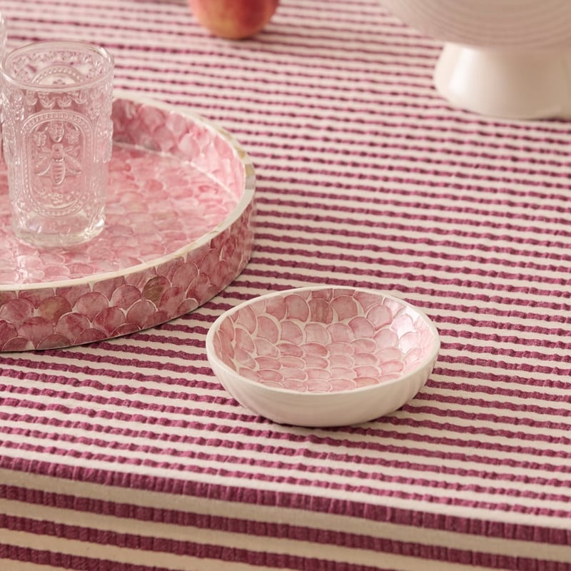 Sicily Raspberry Tile Capiz Coupe Bowl