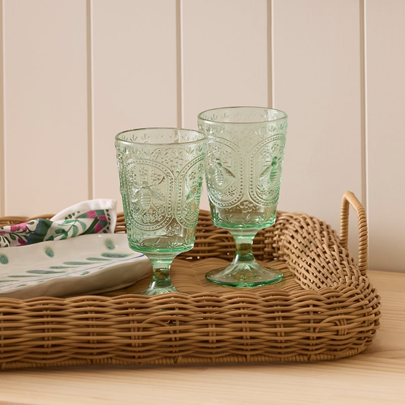 Bee Mint Wine Glass Pack of 2