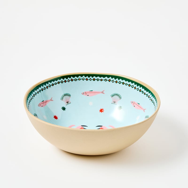 La Mer Coastal Crab Melamine Salad Bowl