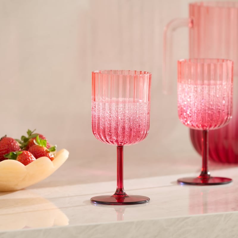 Positano Red & Pink Wine Drinkware