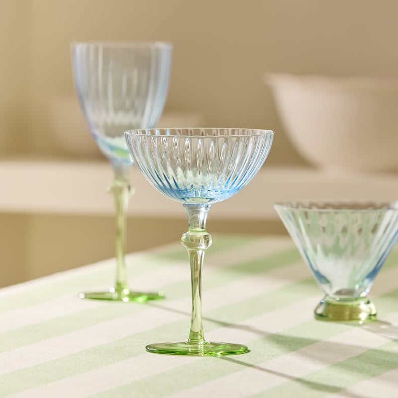 Carlita Drinkware Blue & Green Cocktail Glass Pack of 2