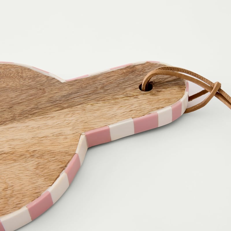 Umbria Pink & White Timber Serving Board