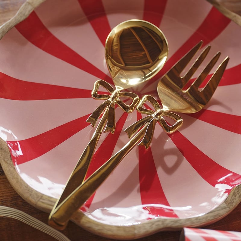 Bow Gold Salad Servers Set of 2