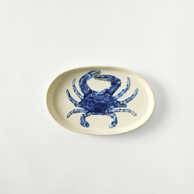 Marine Life Crab Oval Platter