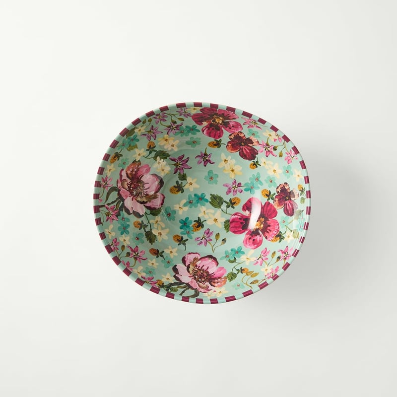 Camille Melamine Seaspray Floral Salad Bowl