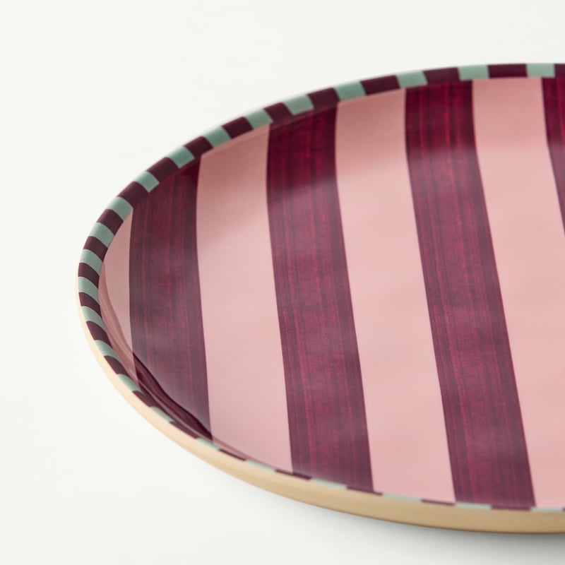 Camille Melamine Stripe Dinner Plate