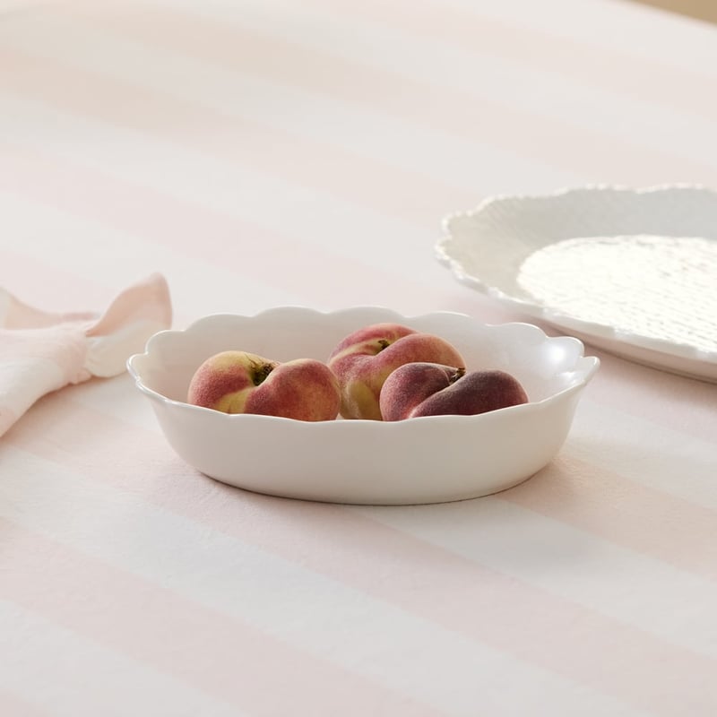 Fleur Coconut Oval Serving Dish
