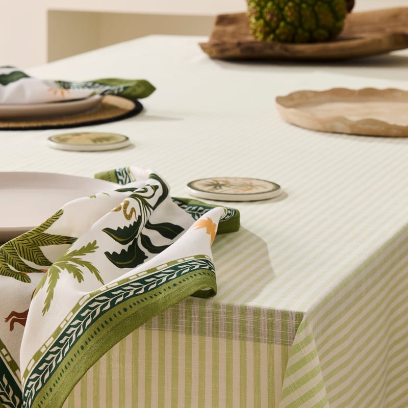 Seville Stripe Lemongrass Tablecloth