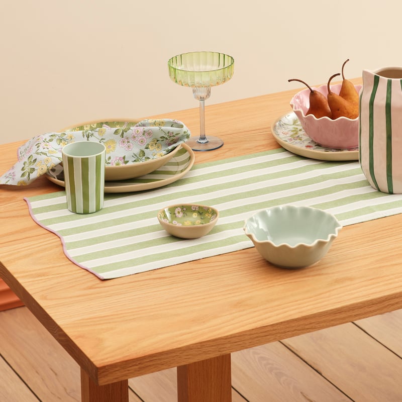 Garden House Green Table Runner
