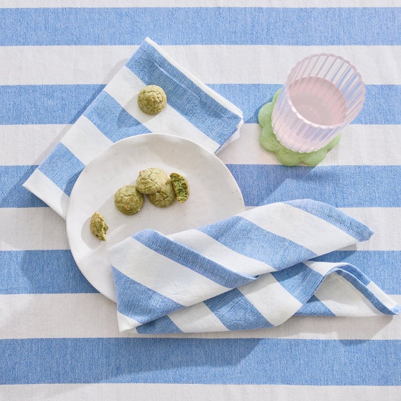 Ava Stripe Blue & White Napkins Pack of 2