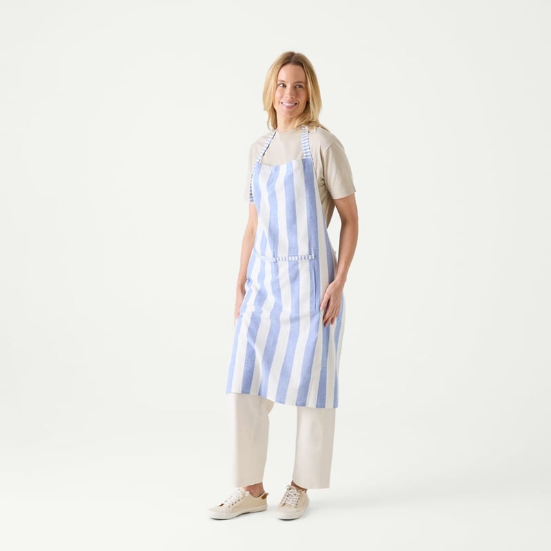Ava Blue & White Stripe Apron