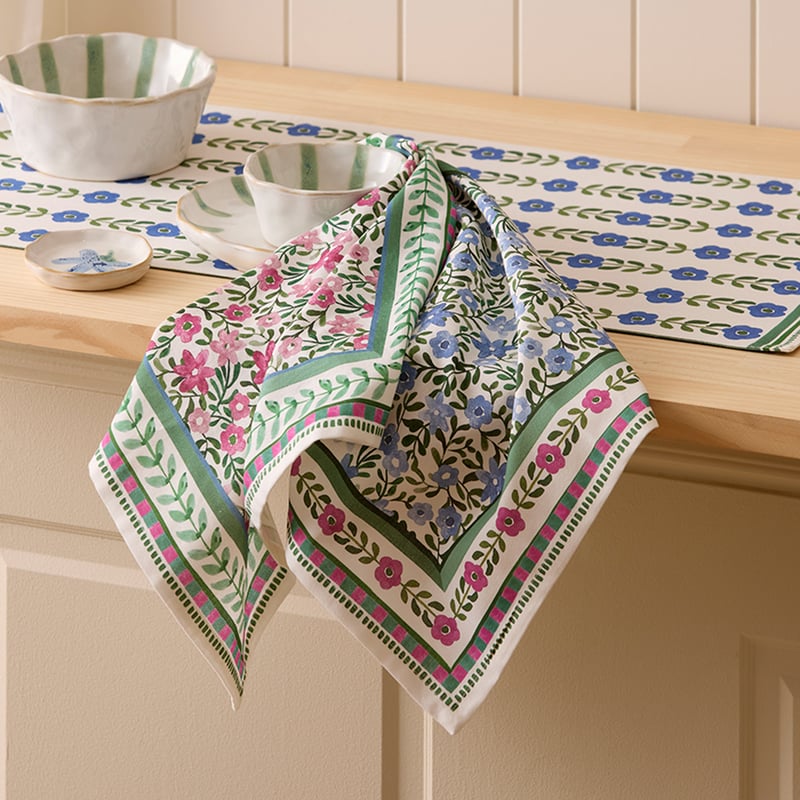 Flower Fields Pink & Blue Napkins Pack of 2