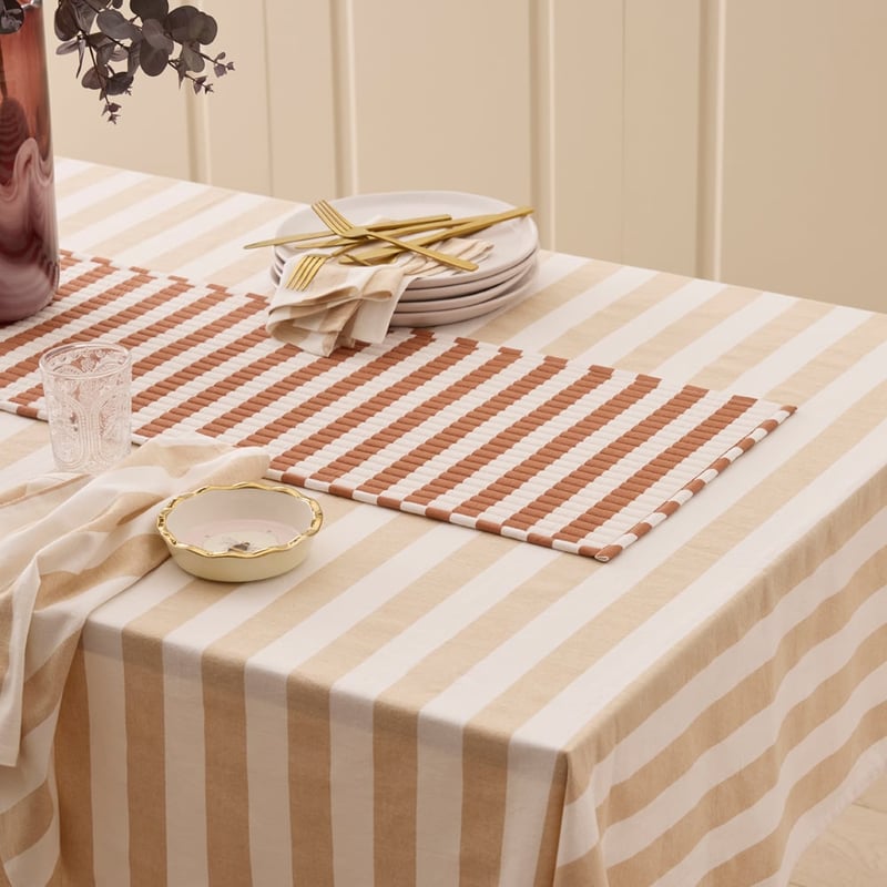 Woodblock Floral Hazel Quilted Table Runner