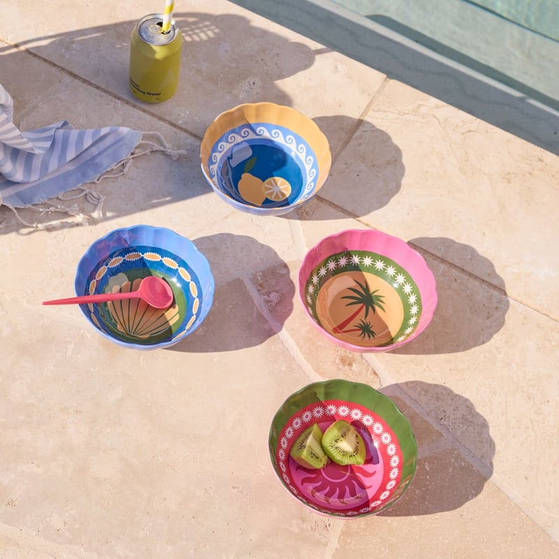 Sunlit Sanctuary Multi Scalloped Bowls Set of 4