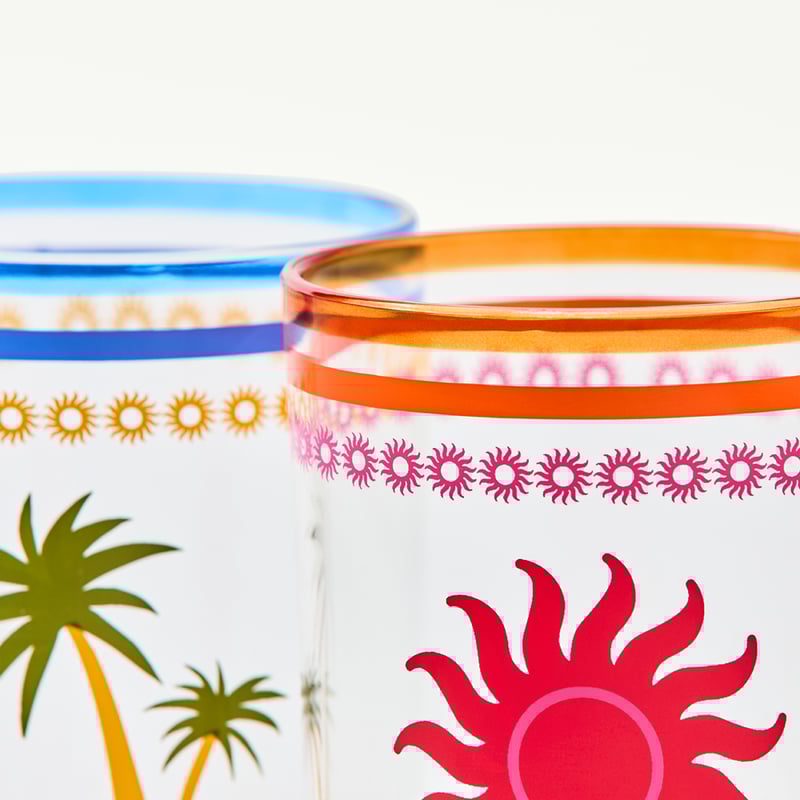 Sunlit Sanctuary Sun & Palm Tumblers Pack of 2 