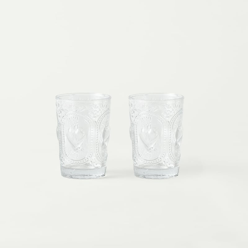Heart Clear Tumbler Pack of 2