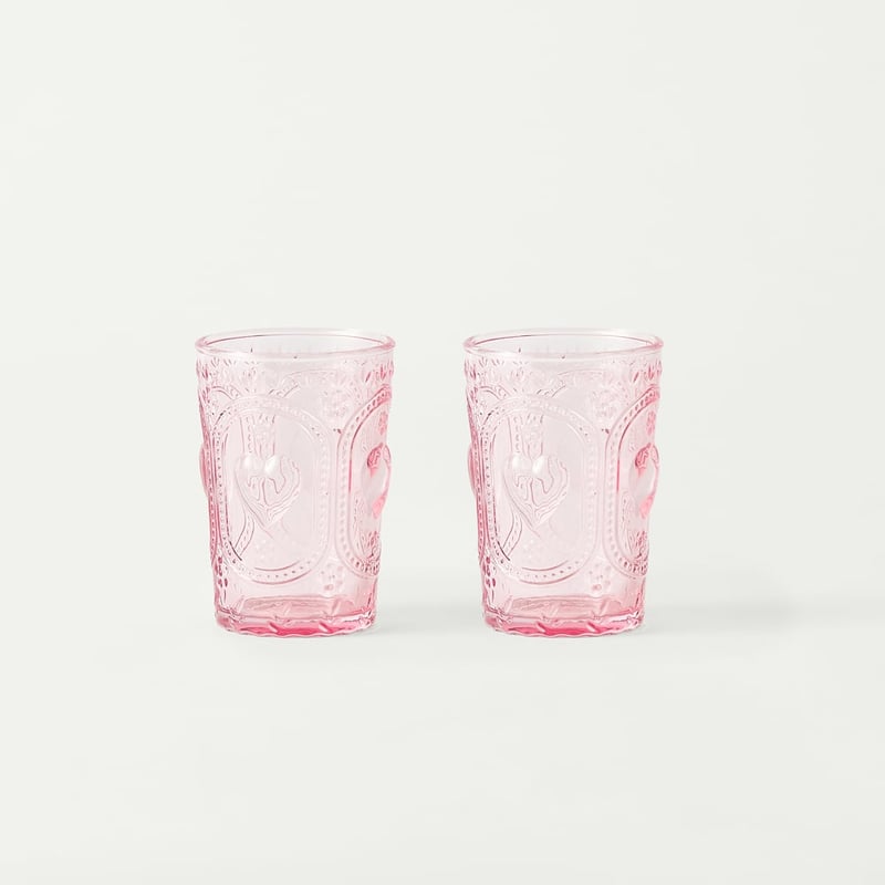 Heart Rose Pink Tumbler Pack of 2
