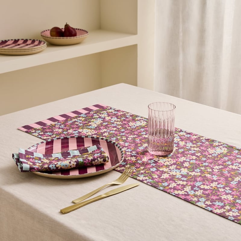 Camille Burgundy Floral Runner