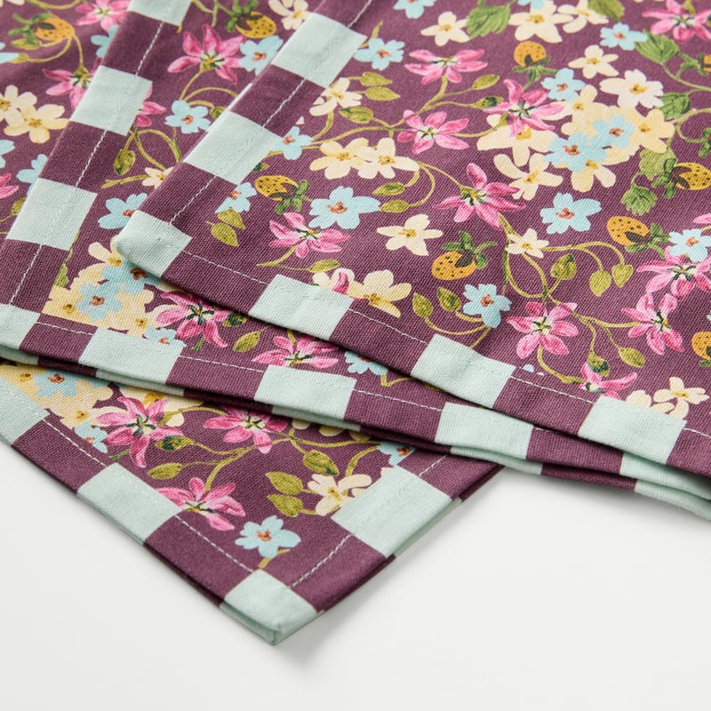 Camille Burgundy Floral Napkins Pack of 2