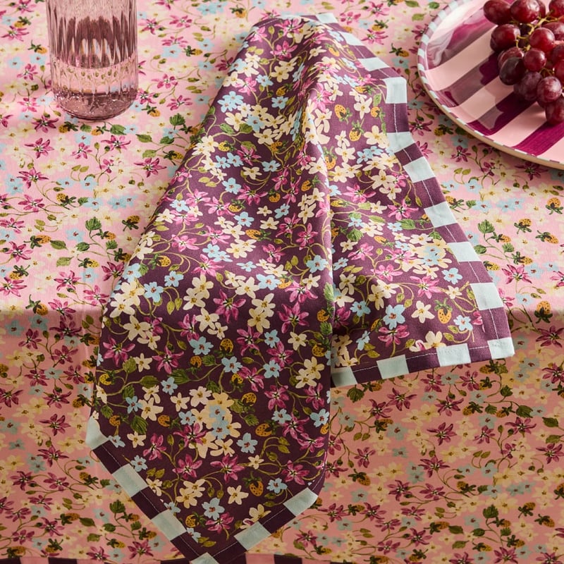 Camille Burgundy Floral Napkins Pack of 2