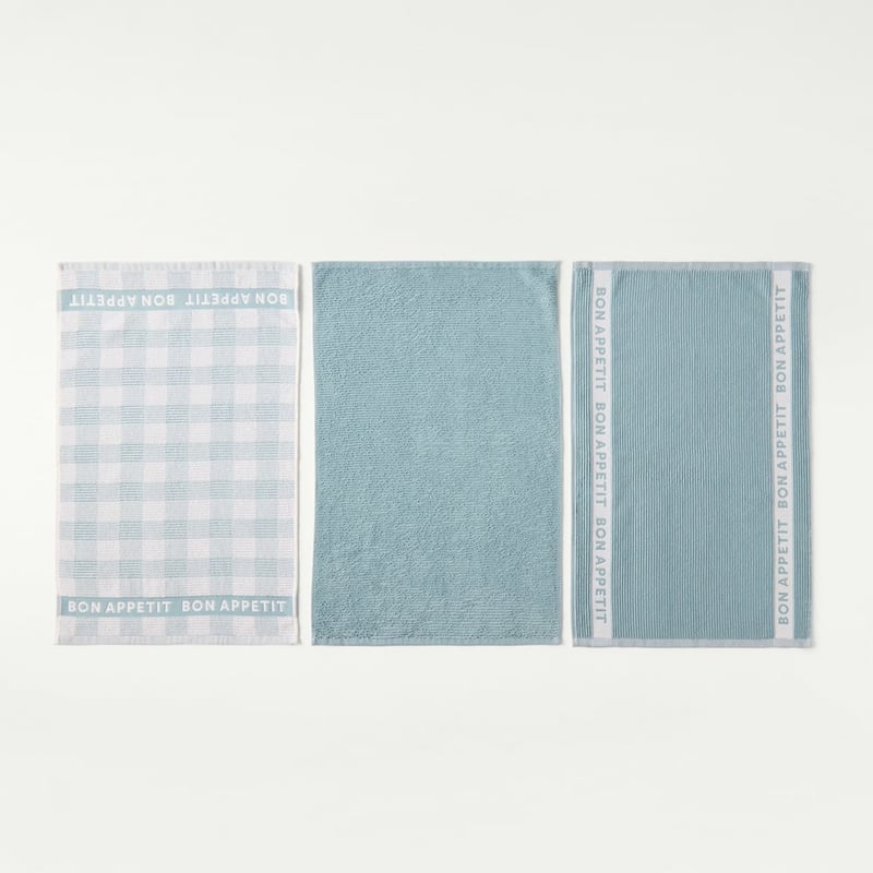 Australian Cotton Nordic Blue Tea Towel Pack of 3