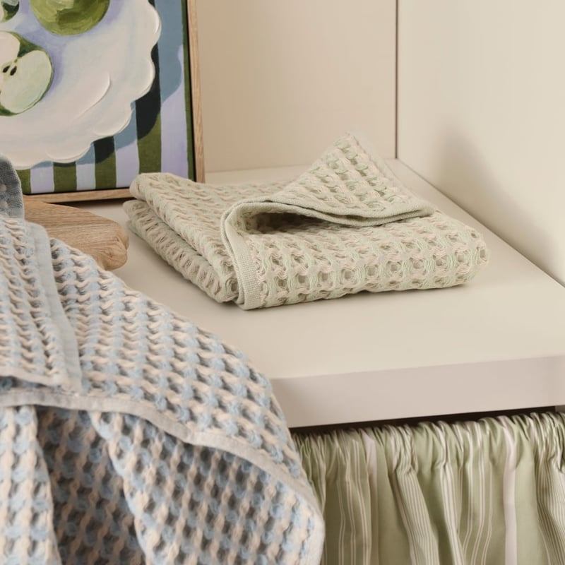 Willa Waffle Green & Blue Tea Towel Pack of 2