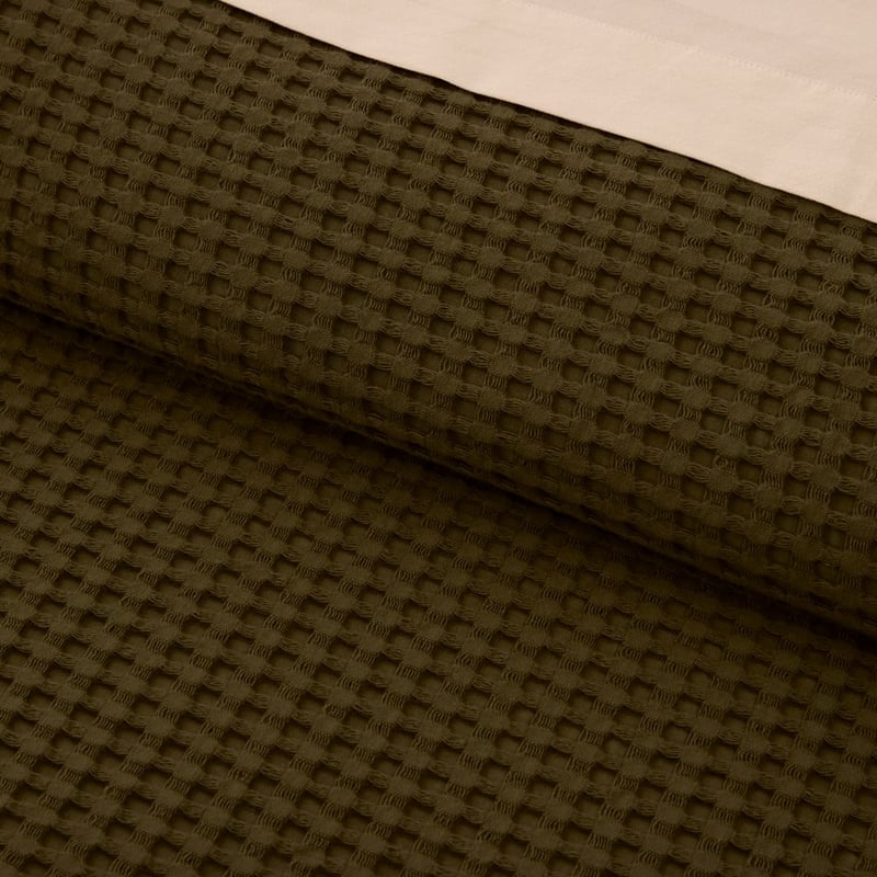 European Turkish Cotton Olive Green Waffle Blanket