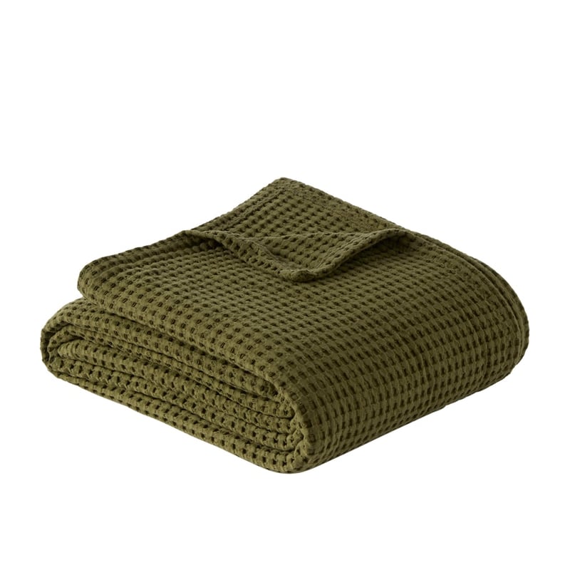 European Turkish Cotton Olive Green Waffle Blanket