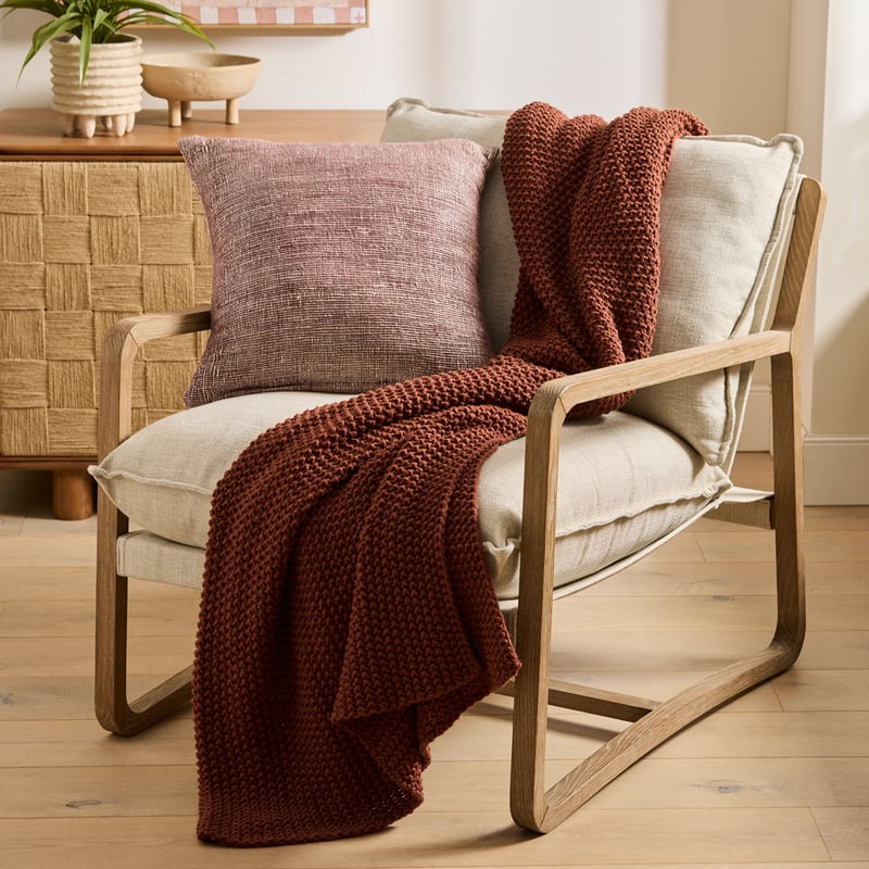 Hallstatt Cinnamon Chunky Knit Throw