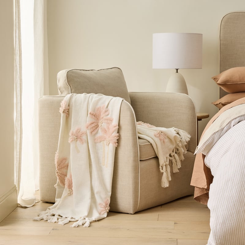 Falls Pink Palm Throw